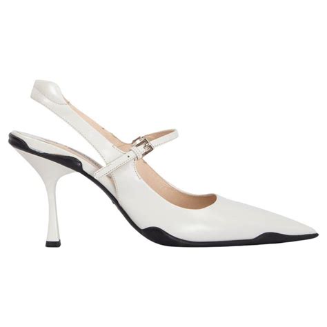 prada white and beige slingback pumps|prada slingback pointed toe pumps.